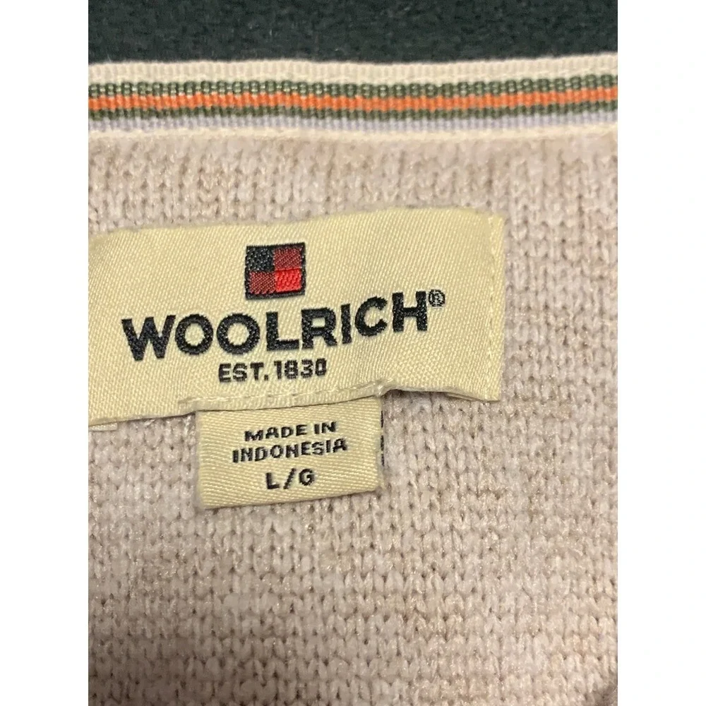 Woolrich Tan Heathered Quarter Zip Knit Pullover Sweater Large